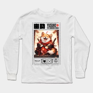 YUSUKE THE SAMURAI CORGI | OTAKU KAWAII DESIGN | WHITE Long Sleeve T-Shirt